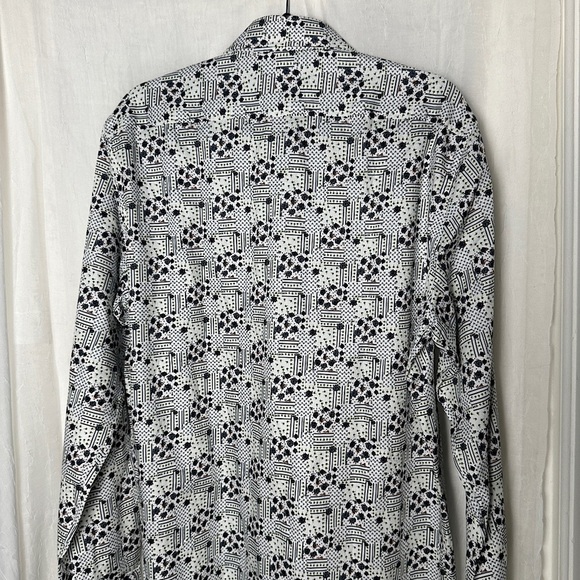 Brandolini All Over Graphic Print Button Up Dress Shirt Business Casual Vintage - Picture 12 of 17